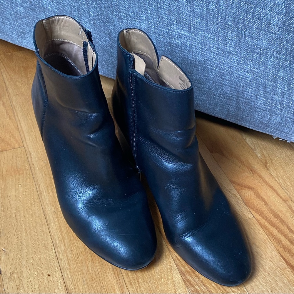 Franco Sarto black heeled booties